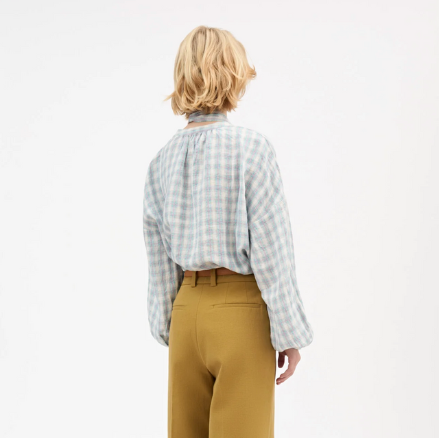 Cilla Skjorte Purple/blue check