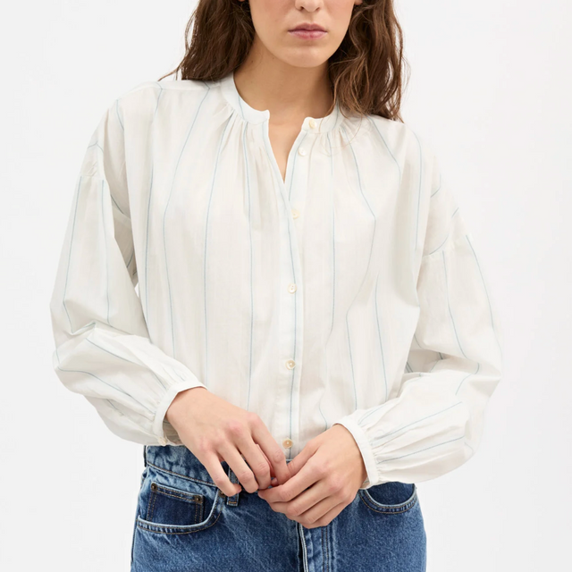 Cilla Skjorte White/Navy stripe