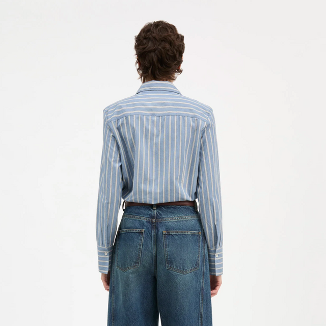 Fauna Skjorte Blue/Black/White stripe