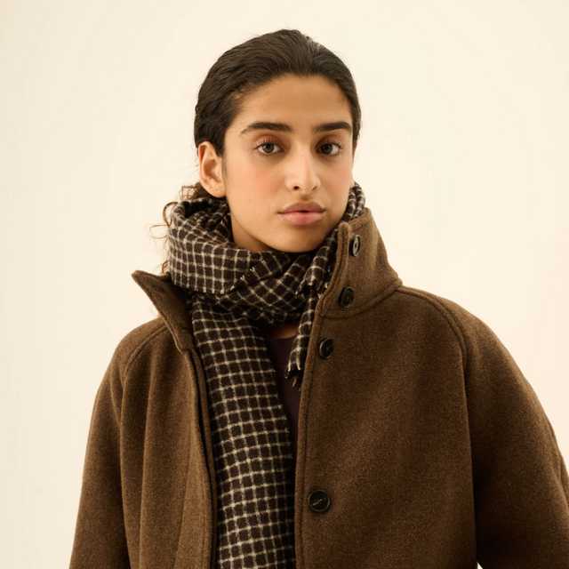 Aria Knitted Wool Scarf Brown