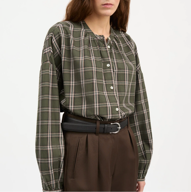 Cilla Checkered Shirt Green/White