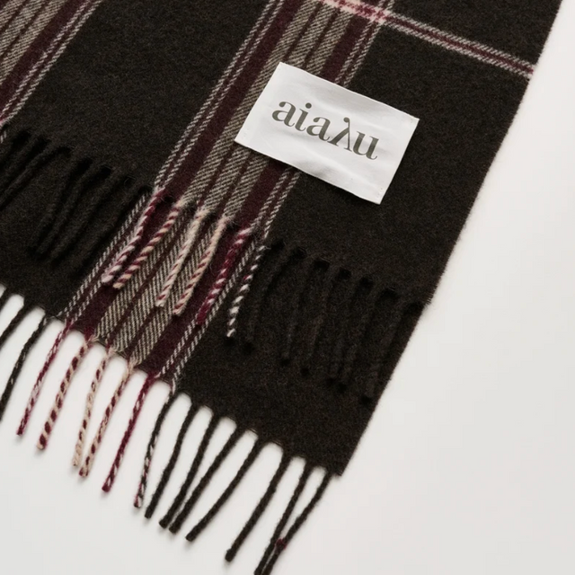 Kaya Checked Scarf Brown