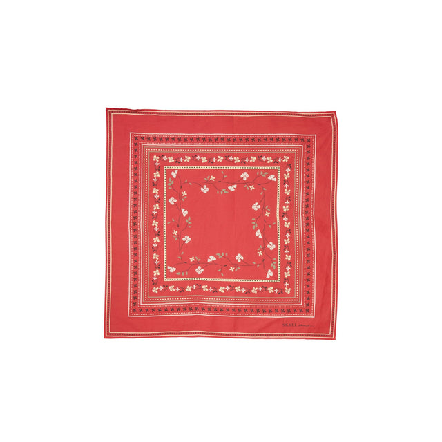Floral Tørklæde Rød 55x55