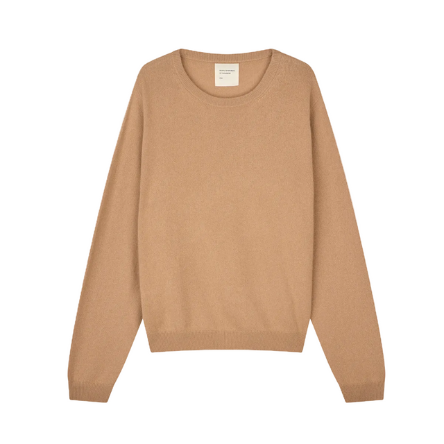 Roundneck Cashmere Dark Camel / Brun