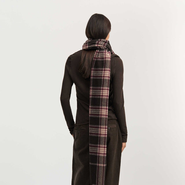 Kaya Checked Scarf Brown