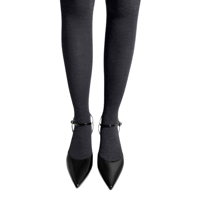 Mrs. Merino Uld Strømpebukser Mørkegrå