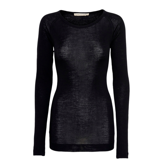 Seamless Basic Jade Merino Uld Sort - Bluser i Sort (sort) Køb bluser hos Adelie. Dametøj på nørrebro og onlline til hele Danmark