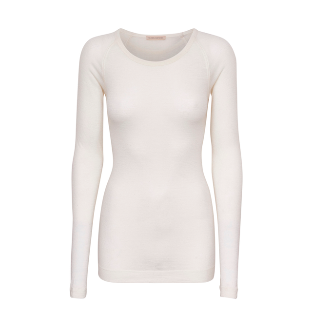 Seamless Basic Jade Merino Uld Offwhite - Bluser i Hvid (Off White) Køb bluser hos Adelie. Dametøj på nørrebro og onlline til hele Danmark