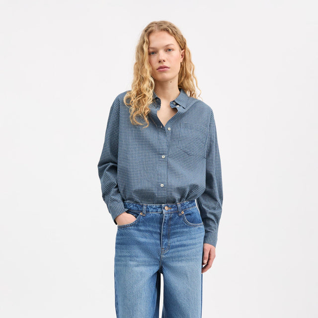 Edgar Shirt Blue/Cream Check