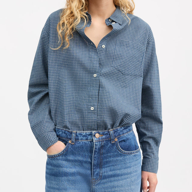 Edgar Shirt Blue/Cream Check