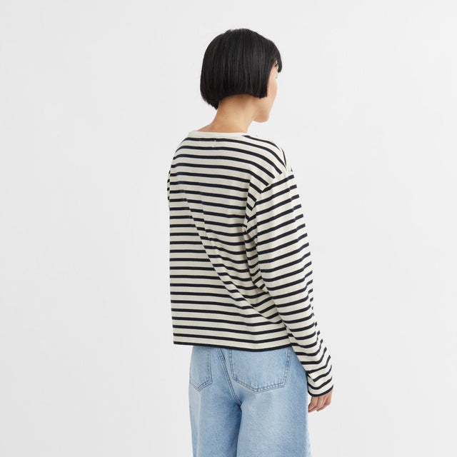 Loui oversized bluse Navy/Hvid