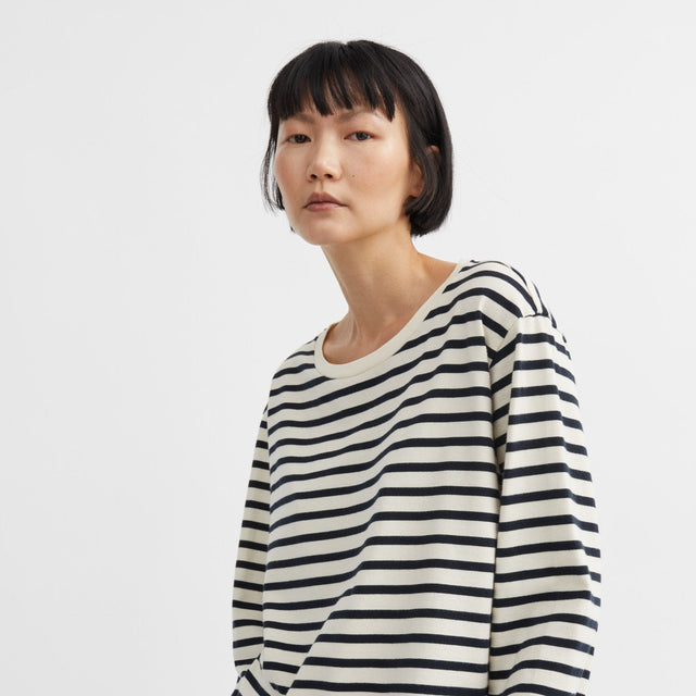 Loui oversized bluse Navy/Hvid