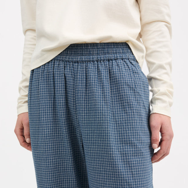 Jasmine Pants Blue/Cream Check