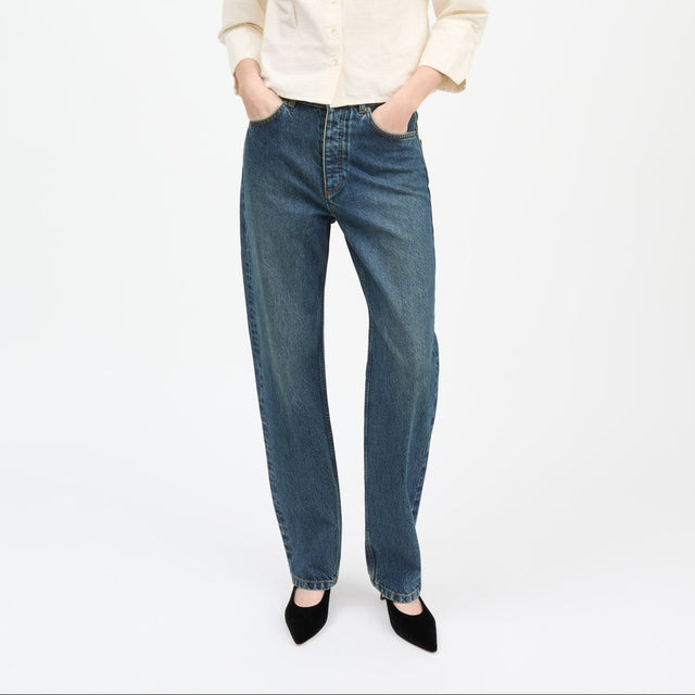 Sharon Straight Jeans Washed Dark Blue
