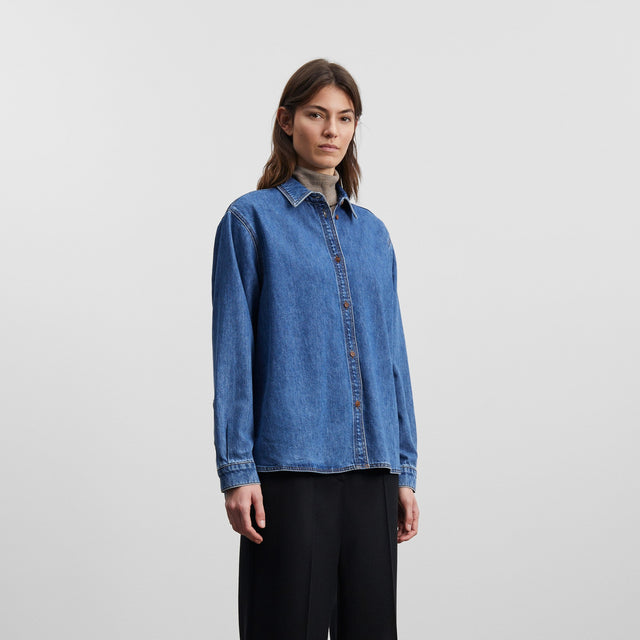 Millington Skjorte Denim Mid Blue