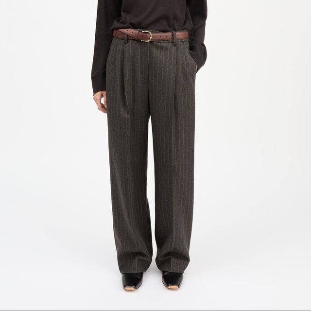 Harry Trousers Brown/Black Pinstripe