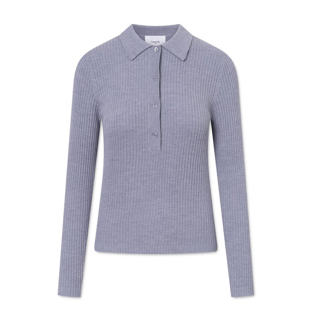 Lisa Polo Blouse Grey Melange