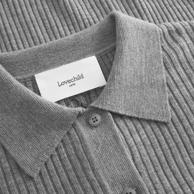 Lisa Polo Bluse Grå Melange