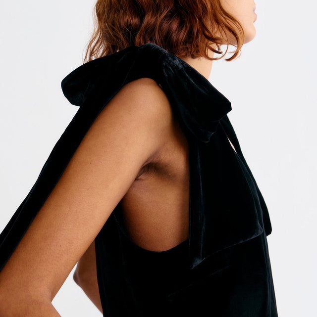 Cicely Velour Dress Black