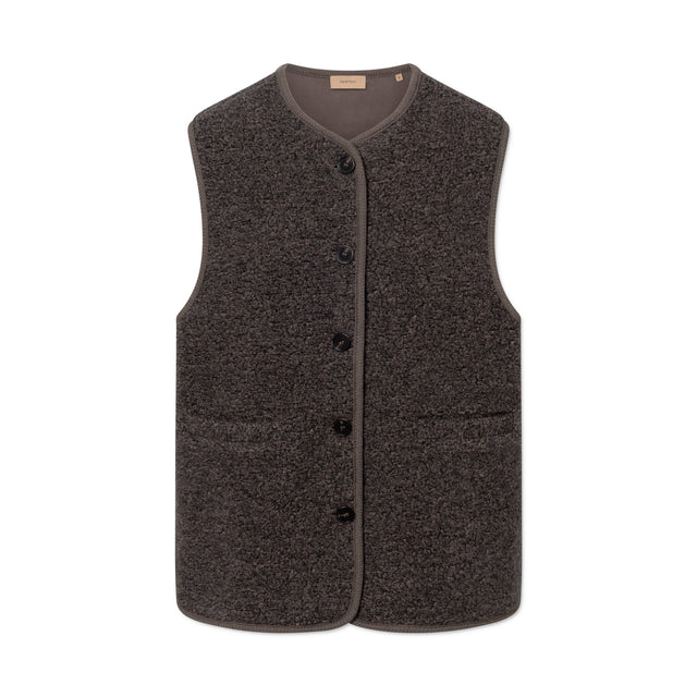 Casi Teddy Vest Mørkegrå