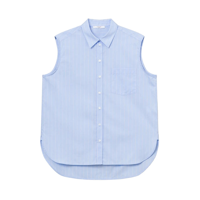 Brooklyn Ærmeløs Skjorte Lyseblå/striber
