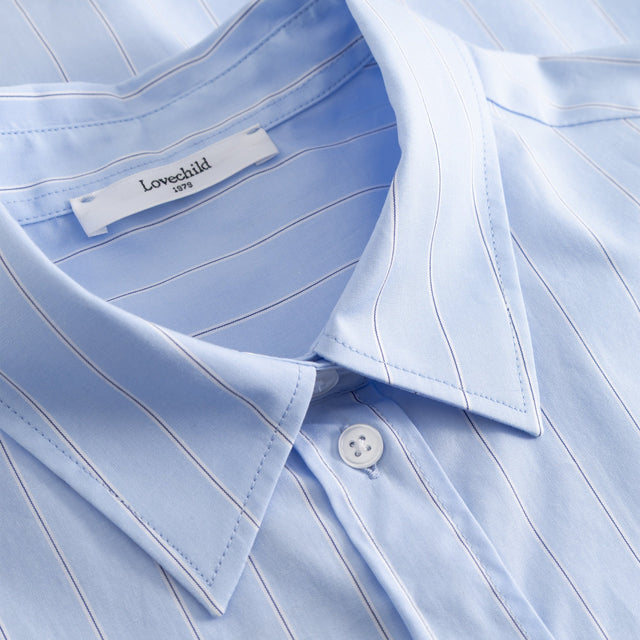 Brooklyn Ærmeløs Skjorte Lyseblå/striber