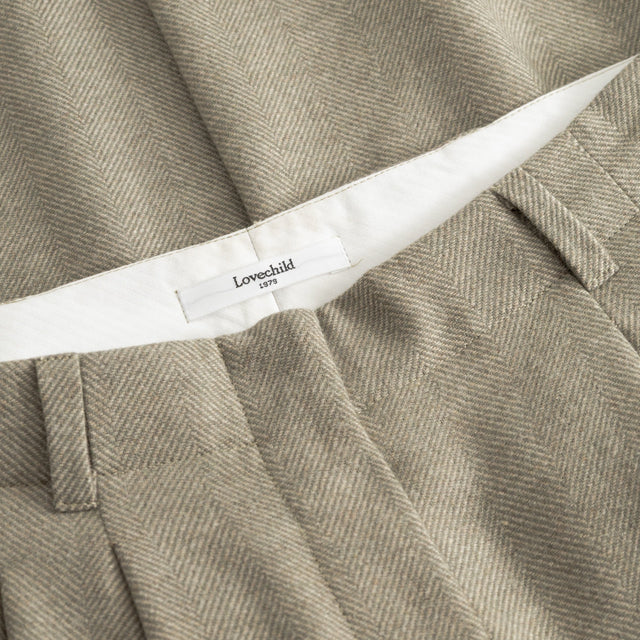 Stella Trousers Egret Herringbone