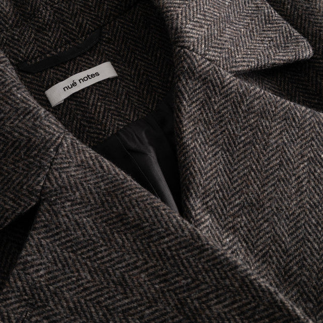 Edmonton Coat Dark Brown Herringbone