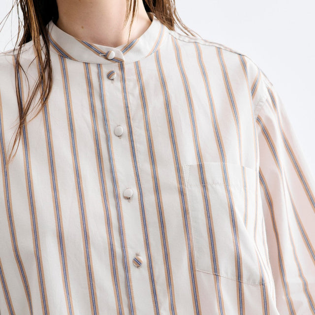 Edgar Shirt Egret Multi Stripe