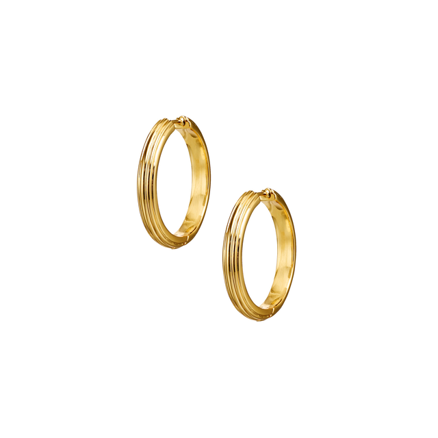Golden Deco Hoops Bold Gold