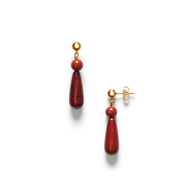 Hot Drops Earrings Red Jasper