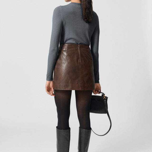Irina leather skirt brown