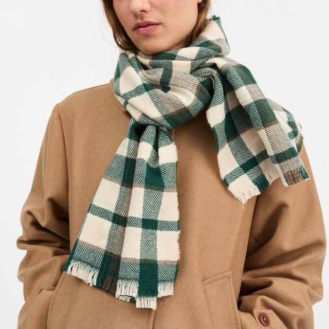 Nadelle Uld Tørklæde Grøn/Beige/brun
