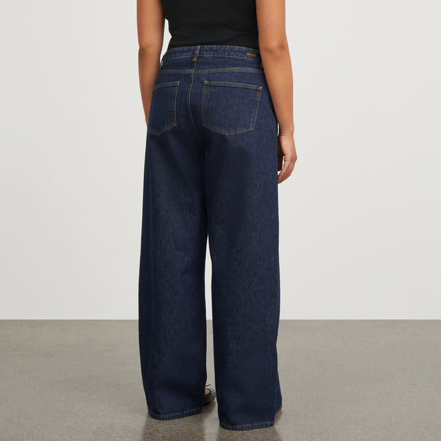 Willow Wide Jeans Denim Indigo Blå