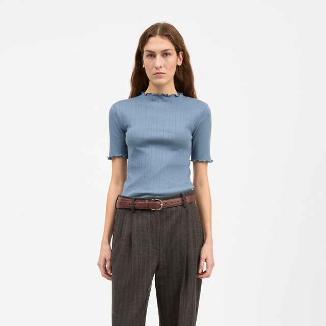 Edie t-neck tee faded blue