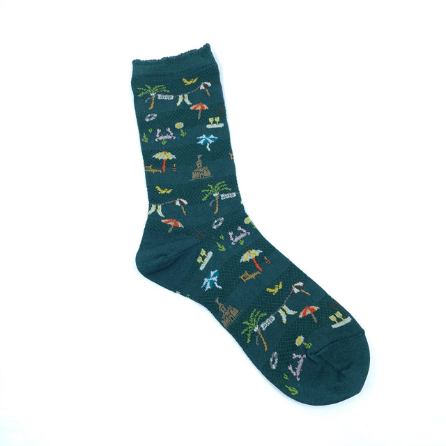 AS-233 Strømper - Summer Beach, Green