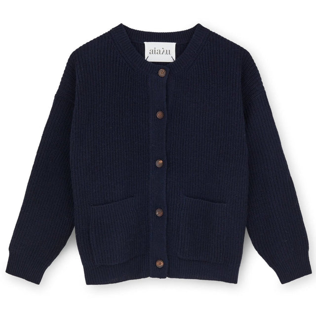 Aiayu Bine Cardigan Black Blue - Strik i Mørkeblå (Black Blue) Køb strik hos Adelie. Dametøj på nørrebro og onlline til hele Danmark