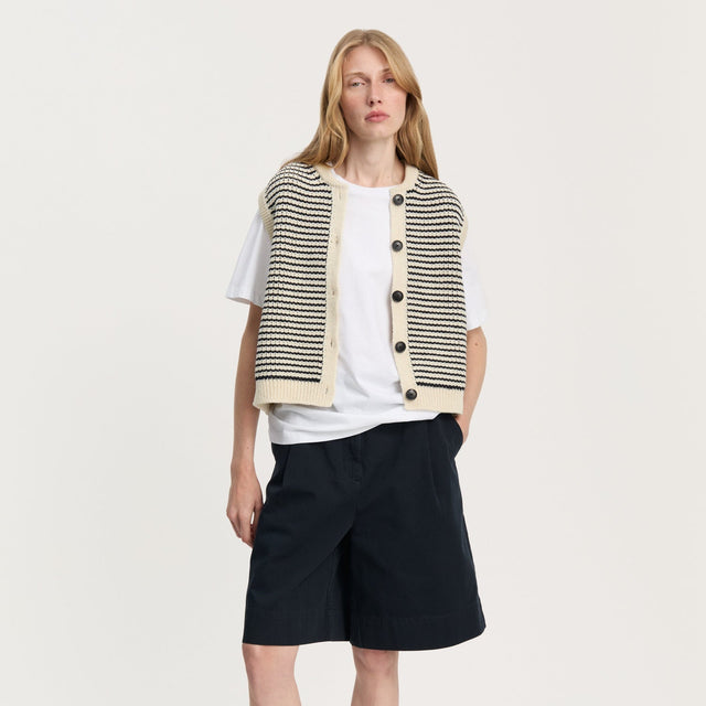 Asha Uld Vest Mix Black Navy