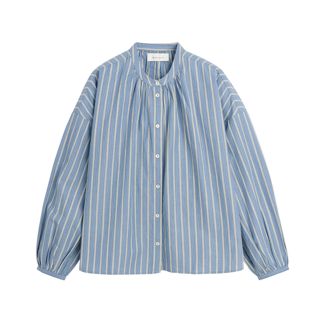 Cilla Skjorte Blue/Black/White stripe