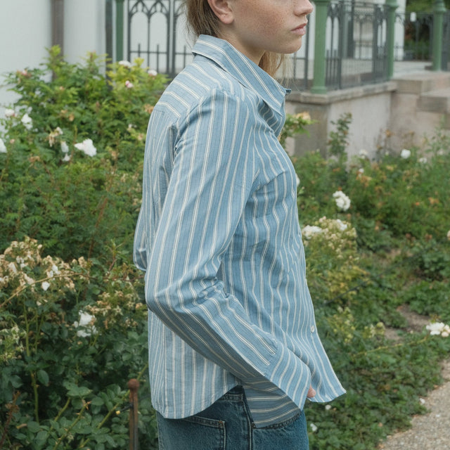 Fauna Skjorte Blue/Black/White stripe