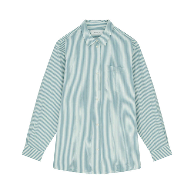 Edgar Skjorte Striber Hvid/Lyseblå