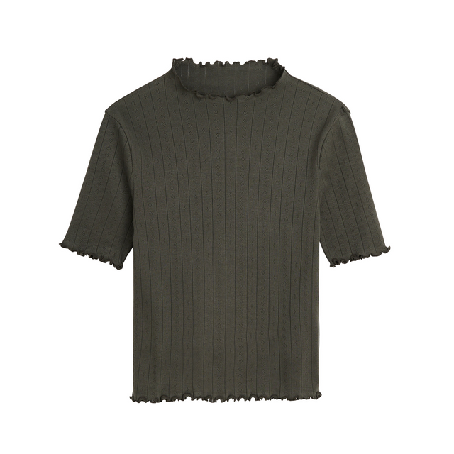 Edie t-neck tee Dark green