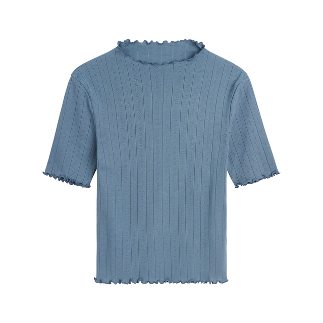 Edie turtleneck tee faded blue