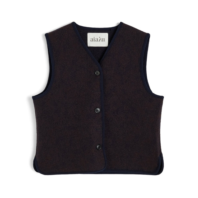 Hilda Uld Vest Navy Melange