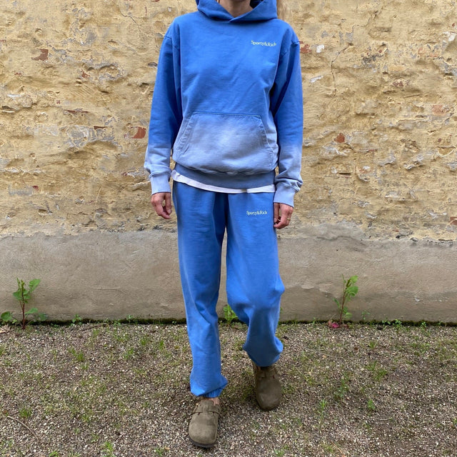Serif Logo Sweatpants Dip Dye Blå/Hvid