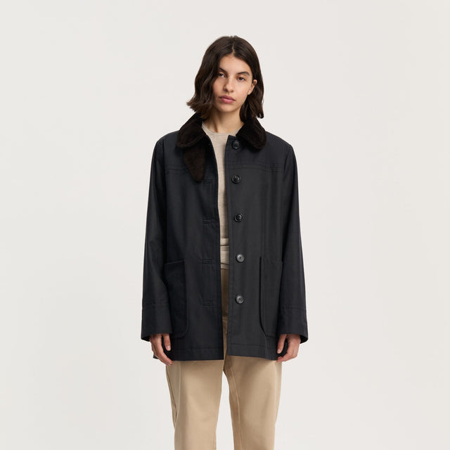 Jamie Jakke Ripstop Oilskin Antracite