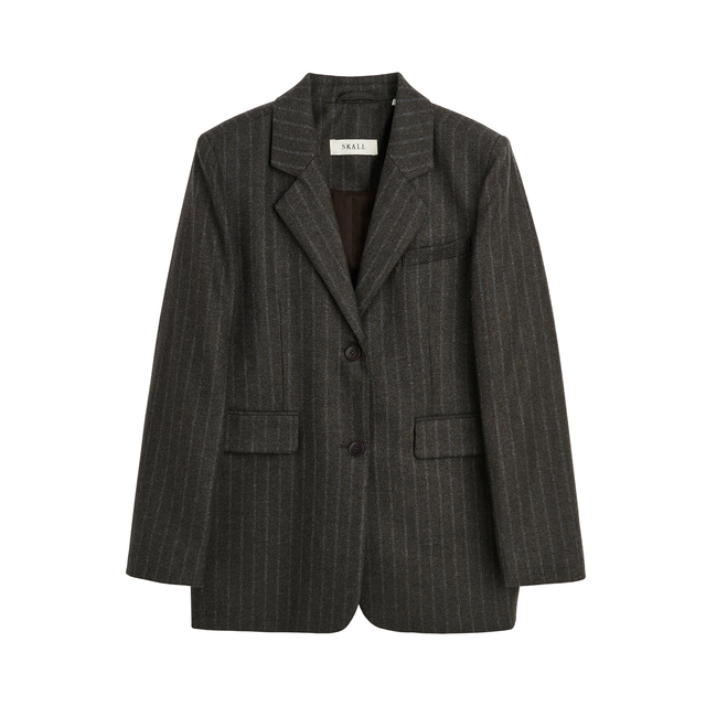 Joan Blazer Brown/Black Pinstripe