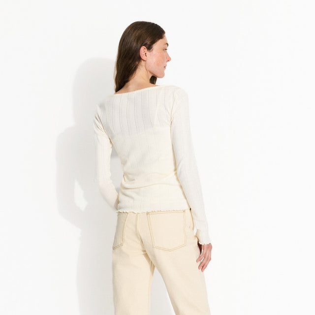 June V-Bluse Ecru