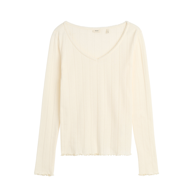 June V-Bluse Ecru