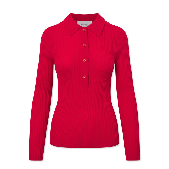Lisa Polo Blouse Red